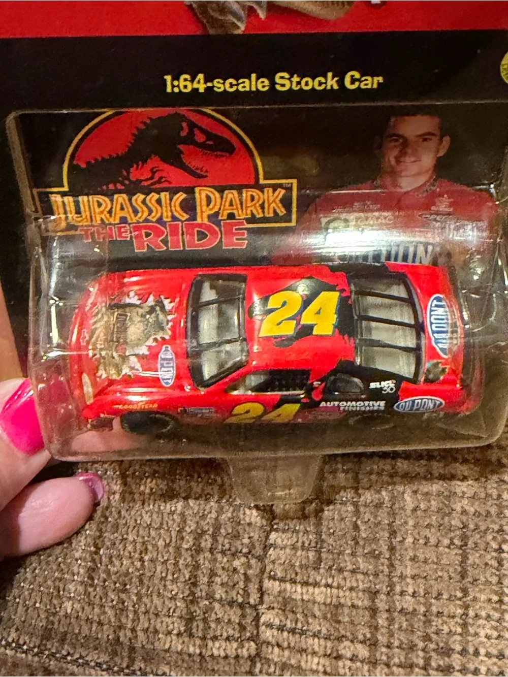 Nascar Jurassic Park The Ride Red #24 Collectible Stock Car